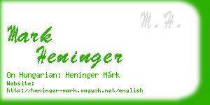 mark heninger business card